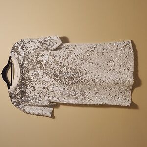 Silver and White Sequin Dress